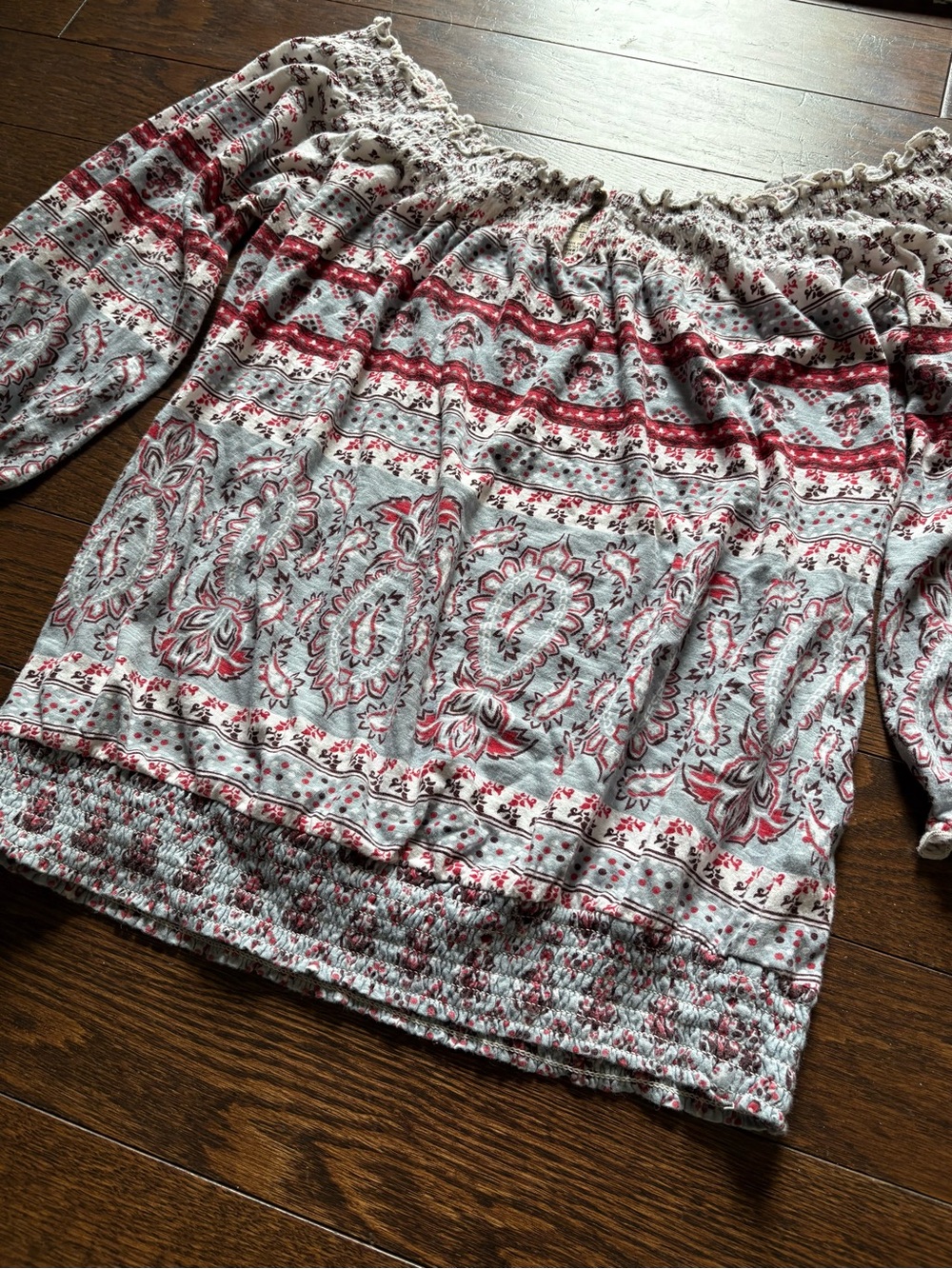 Lucky Brand Boho Peasant Top 100% Cotton Women's Small - Picture 2 of 7